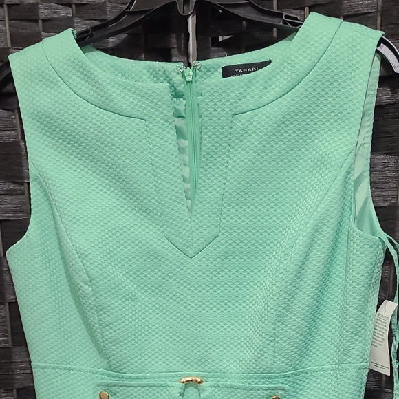 TAHARI ARTHUR S. LEVINE DRESS Sz 6 Mint Green Style Christina - Picture 1 of 5